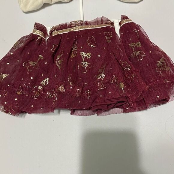 Baby Starter Cream and Maroon 2 piece skirt set | Size 6 Month - Picture 11 of 14